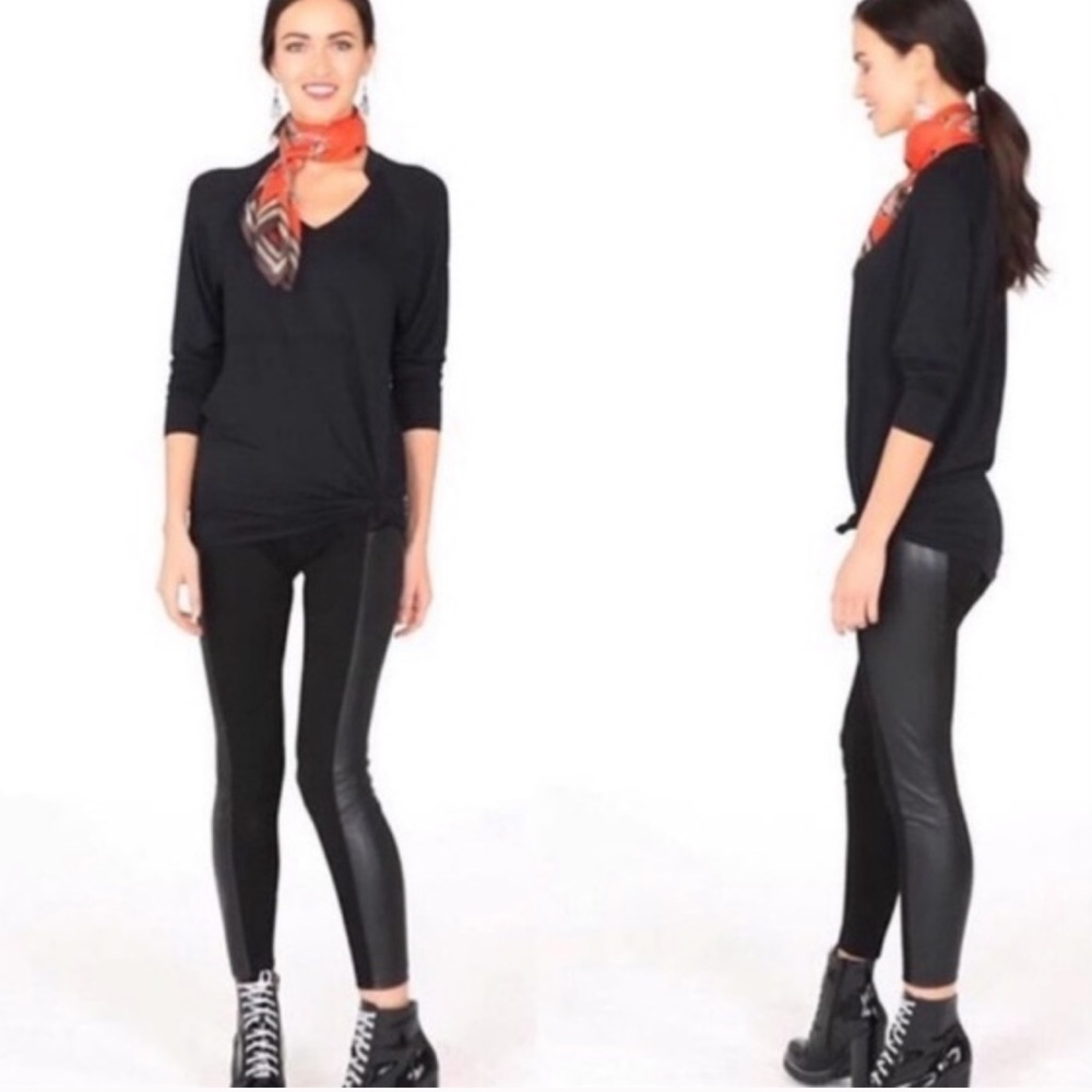 🖤 CAbi Bexley Black Legging Faux Leather #3397